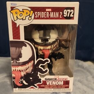Funko Pop Marvel Venom Figure with Black and White Design
